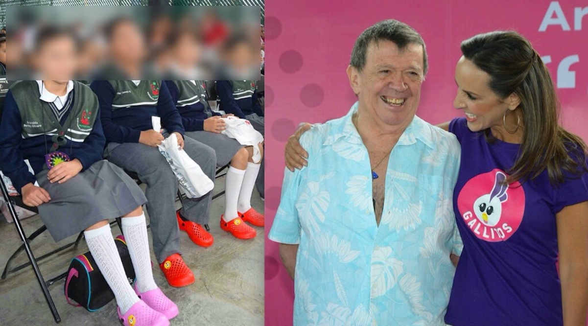 Chabelo apadrinó "Gallitos", el programa de calzado gratuito en Querétaro 