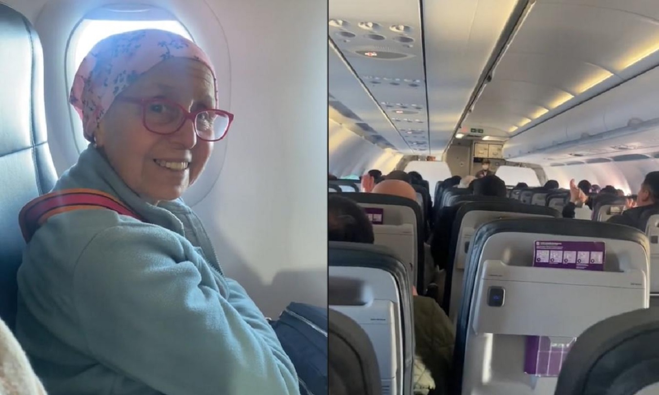 Piloto de avión sorprende a sobreviviente de cáncer con emotivo mensaje y se hace viral