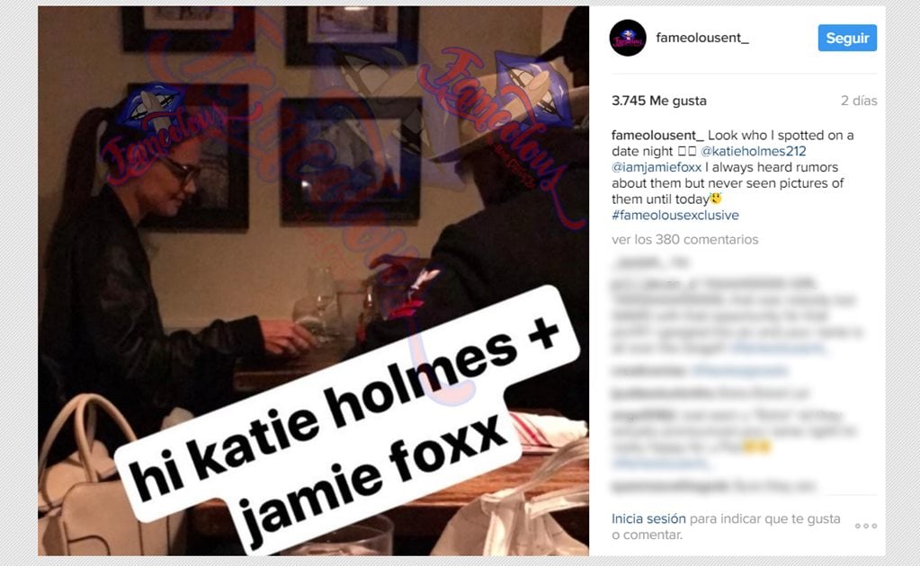 Captan juntos a Katie Holmes y Jamie Foxx 
