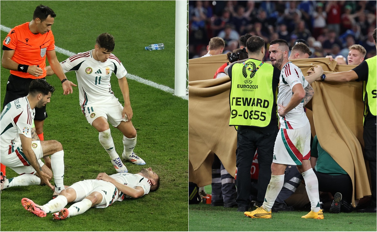 VIDEO: Barnabas Varga, jugador de Hungría queda inconsciente tras fuerte choque en la Eurocopa 2024