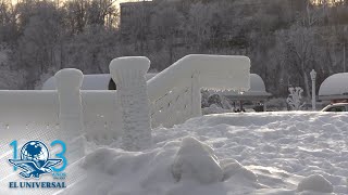 Tormenta invernal en EU congela cataratas del Niágara