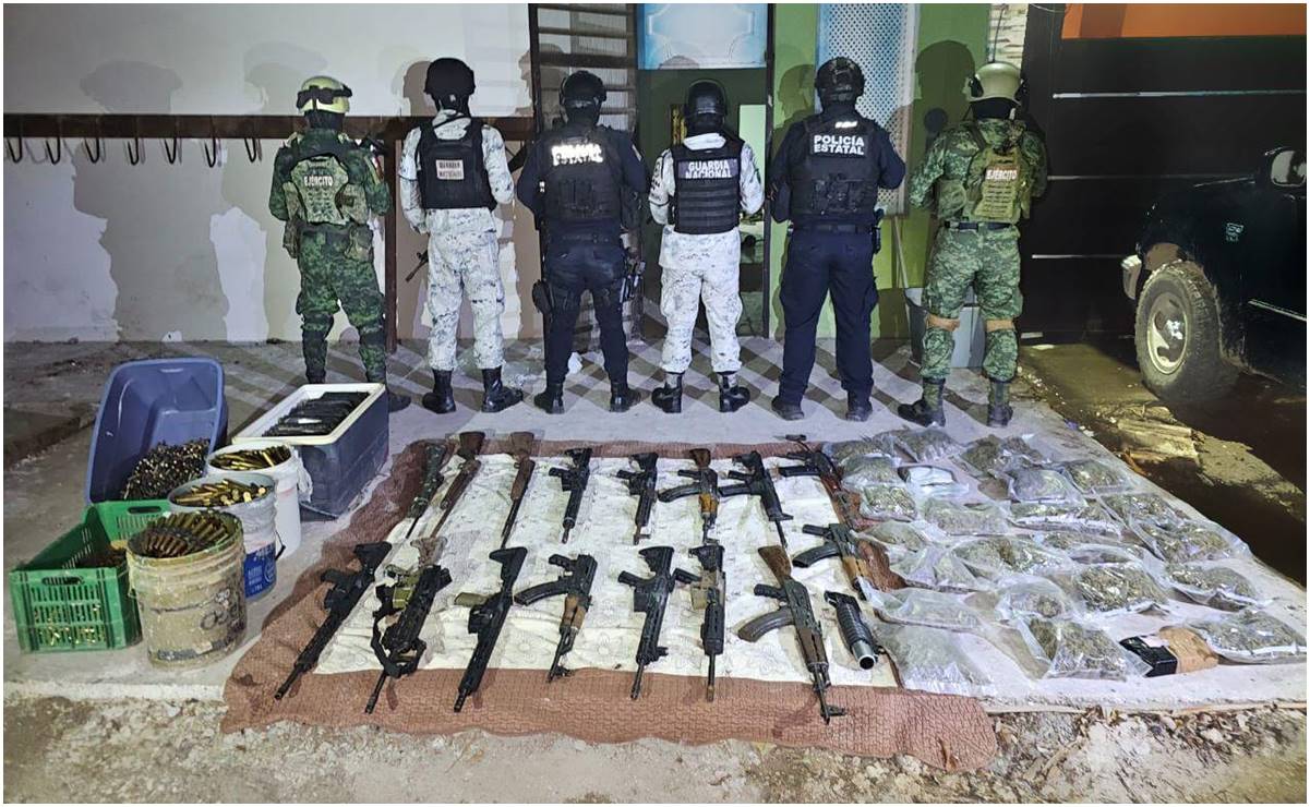 Aseguran drogas, armamento y equipo táctico en Navolato, Sinaloa