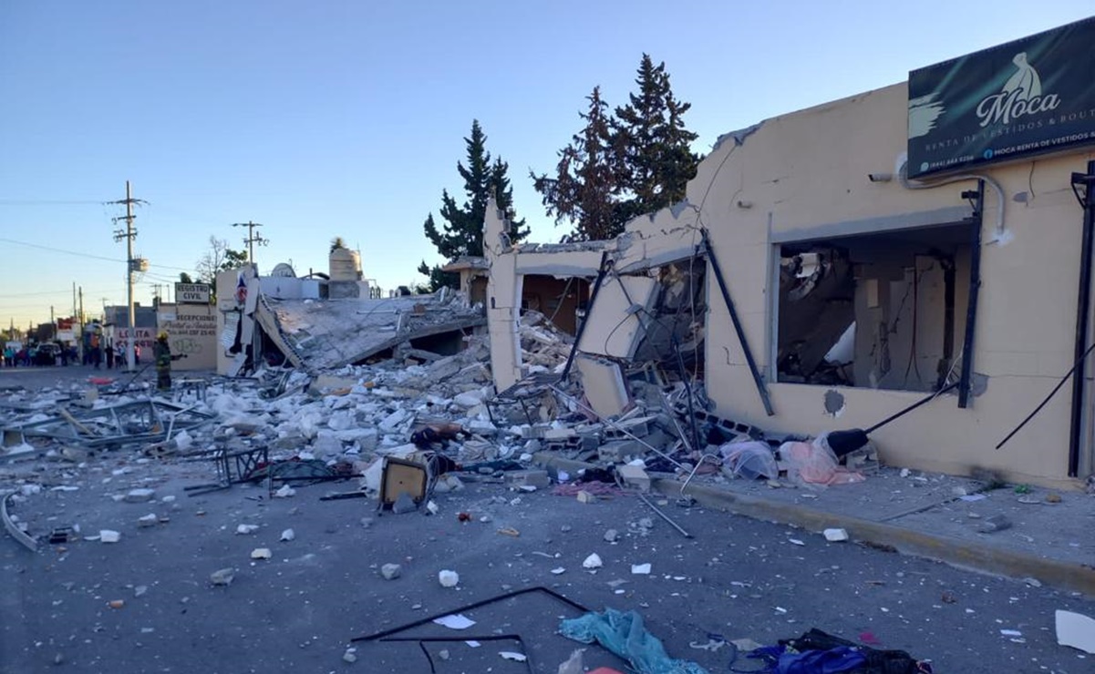 Explosión causa colapso de media docena de locales al sur de Saltillo, Coahuila