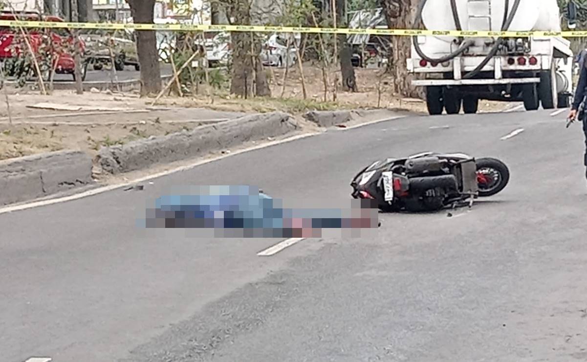 Chofer de pipa de agua arrolla a motociclista en calzada Ermita Iztapalapa