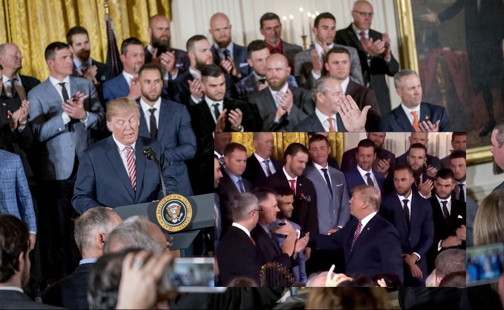 Altuve, jugador de Astros, deja a Trump con la mano estirada