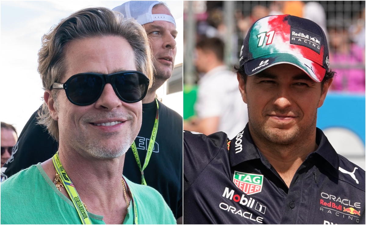 El afectuoso saludo entre Brad Pitt y Sergio "Checo" Pérez durante el GP de Estados Unidos