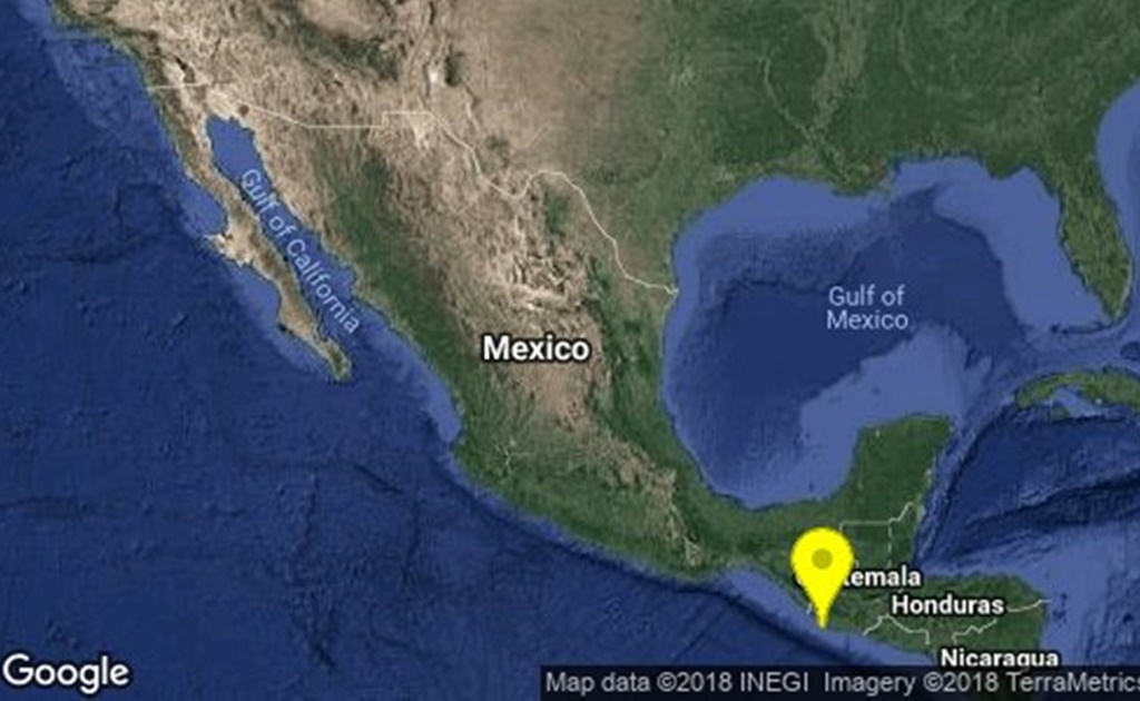 Se registra sismo de magnitud 5.4 al sureste de Chiapas 