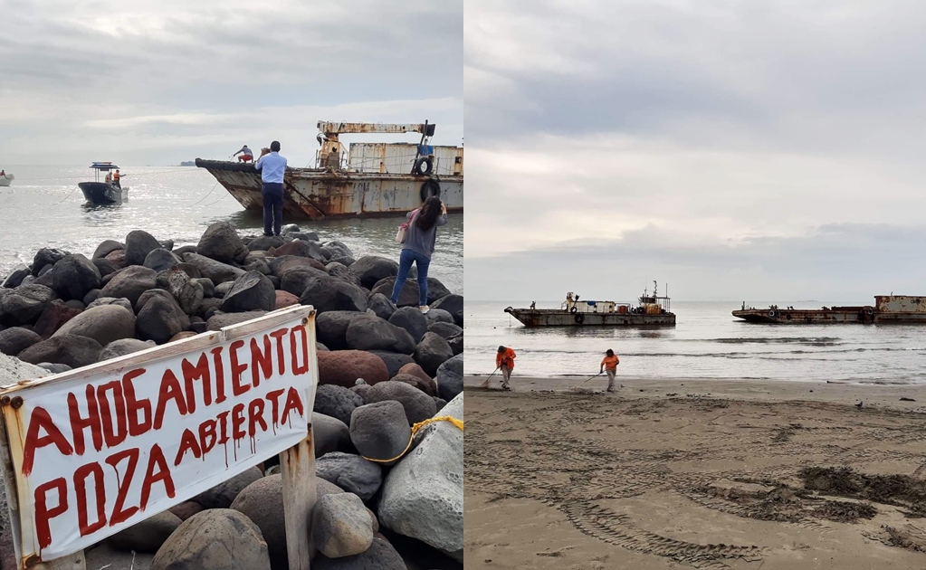 Encallan dos embarcaciones frente a costas de Veracruz