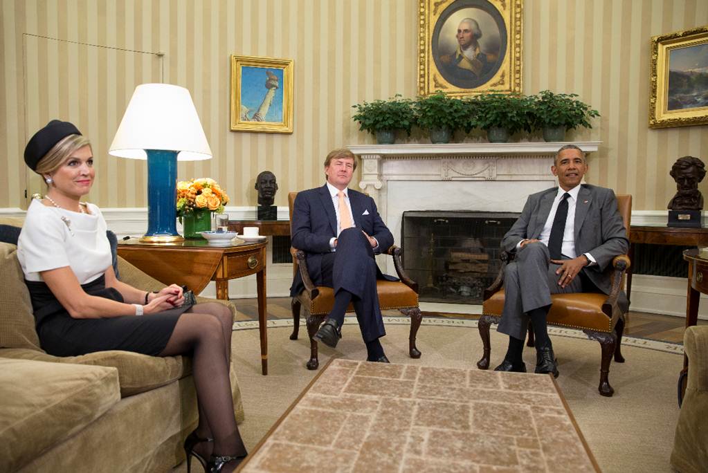 Recibe Obama a reyes de Holanda en la Casa Blanca