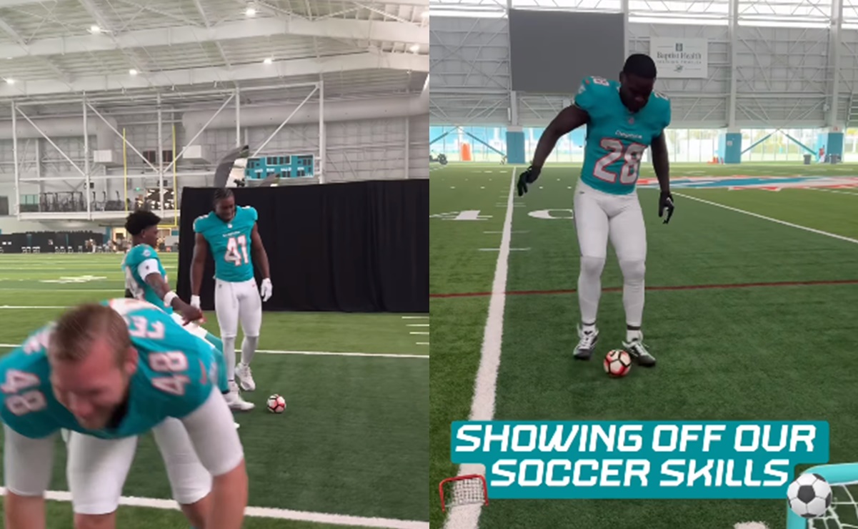 VIDEO: Miami Dolphins se unen a la "fiebre" de la Copa América y practican futbol 