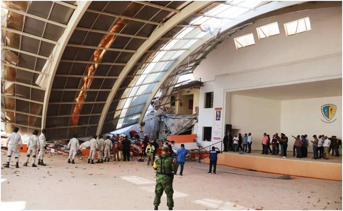 Colapsa techumbre en colegio en Ciudad Victoria, Tamaulipas