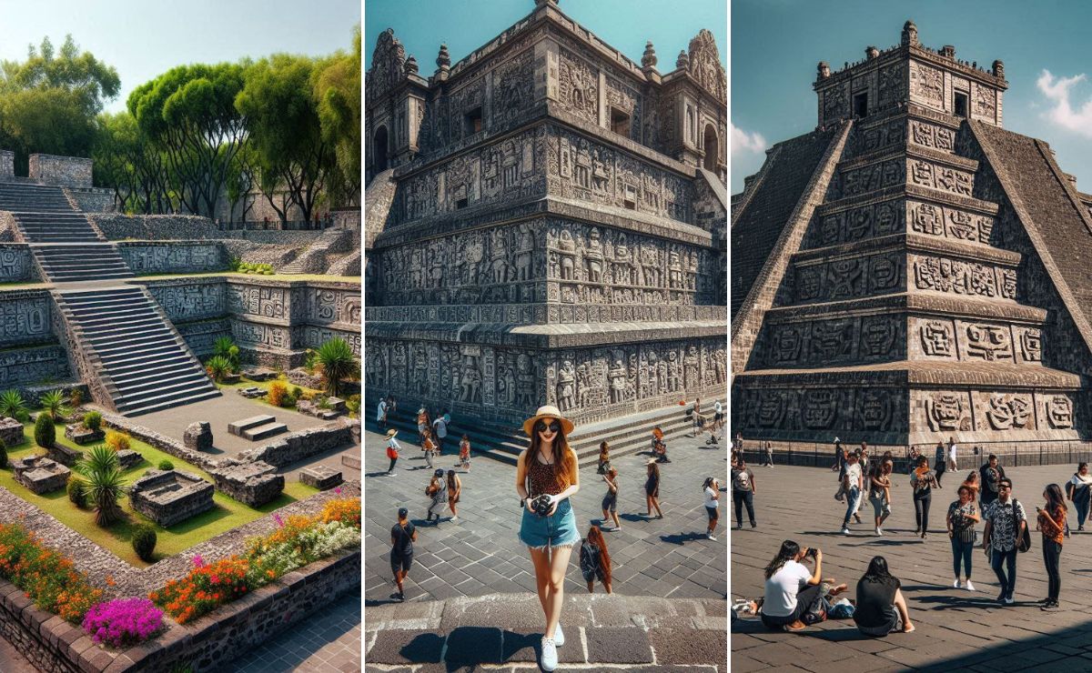 Así se vería una pirámide en el zócalo de Puebla, según la IA