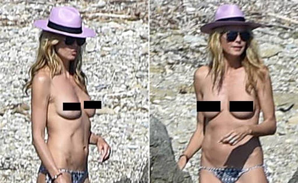 Heidi Klum luce "topless" en el Mediterráneo