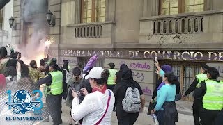 Registran destrozos durante marcha en favor del aborto en CDMX