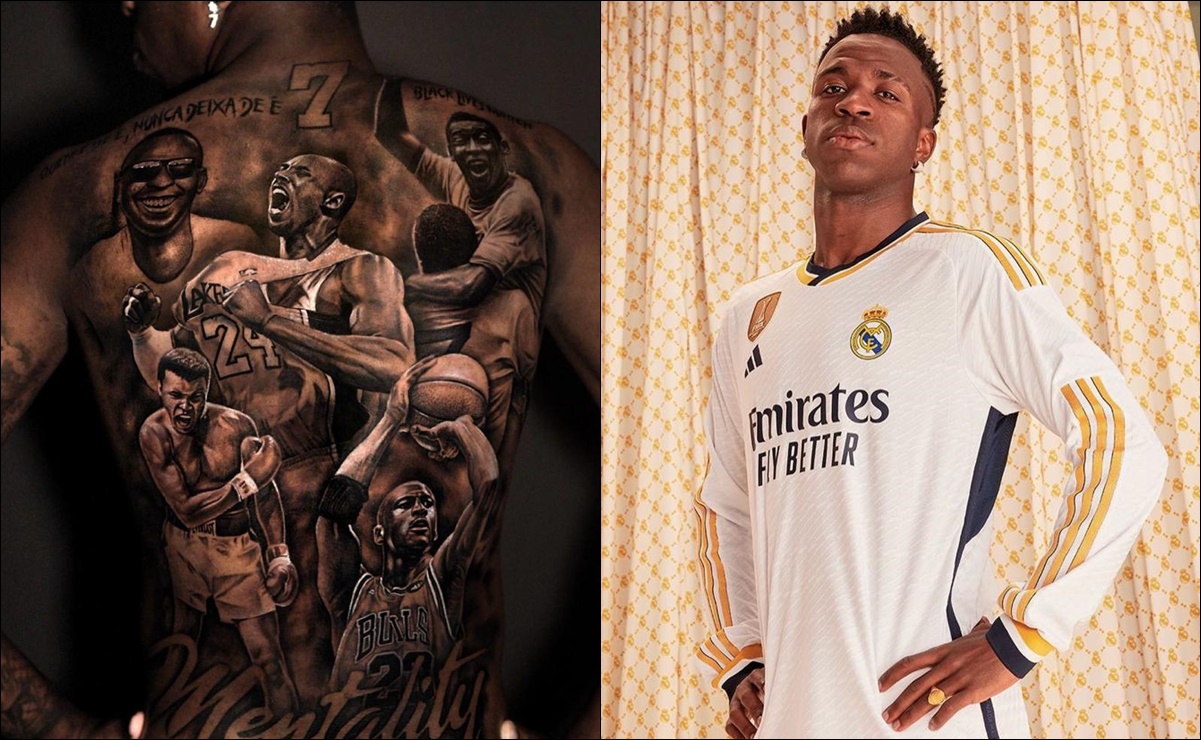 Vinícius Júnior homenajea a Pelé, Michael Jordan, Muhammad Ali y Kobe Bryant con tatuaje