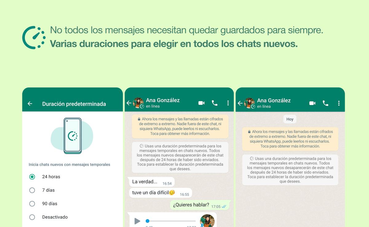 WhatsApp incrementa la privacidad de los mensajes temporales