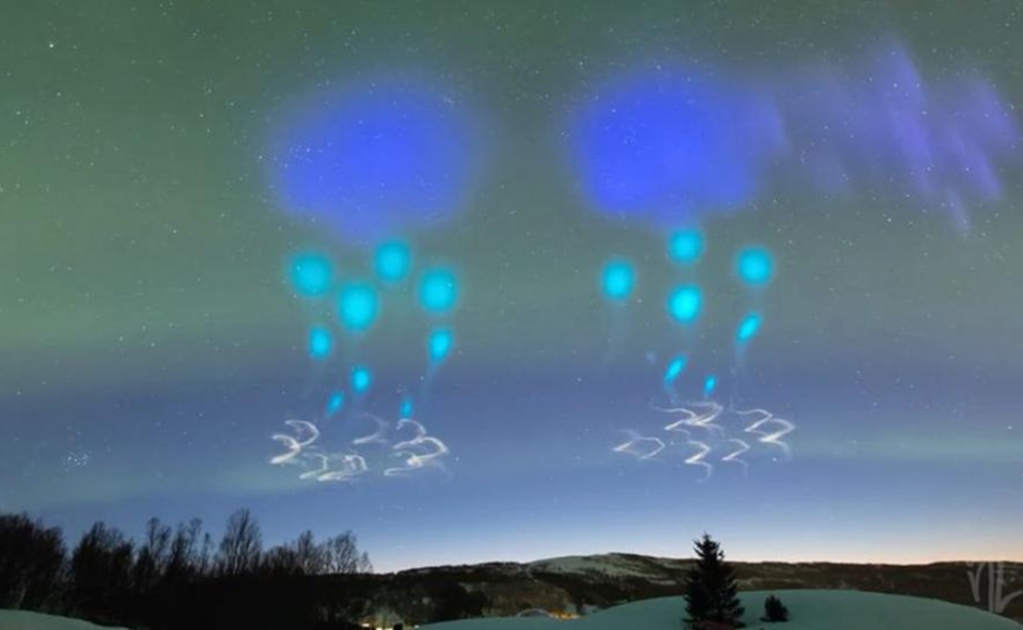Experimento de la NASA hizo aparecer extrañas luces en el cielo de Noruega 
