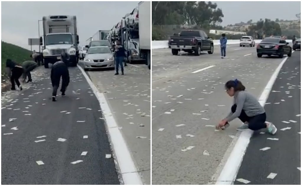 Llueven dólares en carretera de California; autoridades piden devolverlos