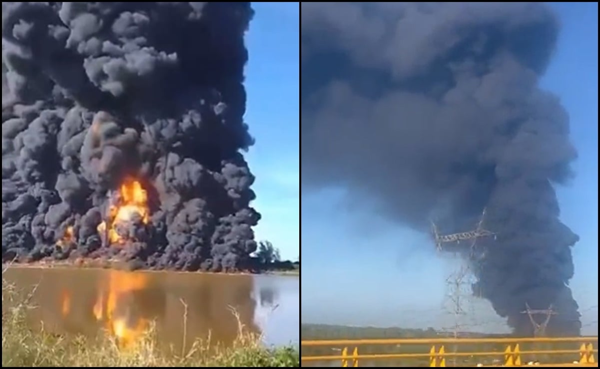 VIDEOS: Así se ve el incendio en oleoducto de Pemex en Veracruz