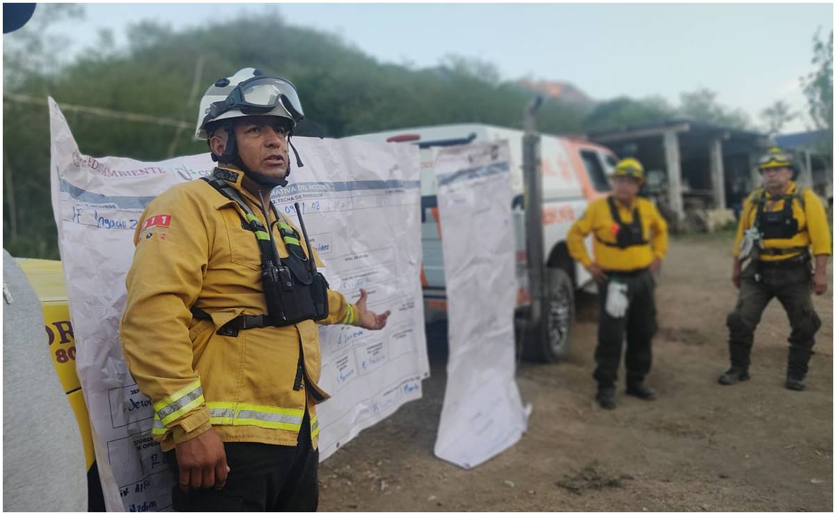 Combaten incendio forestal en la comunidad Ignacio Zaragoza, Aramberri de NL
