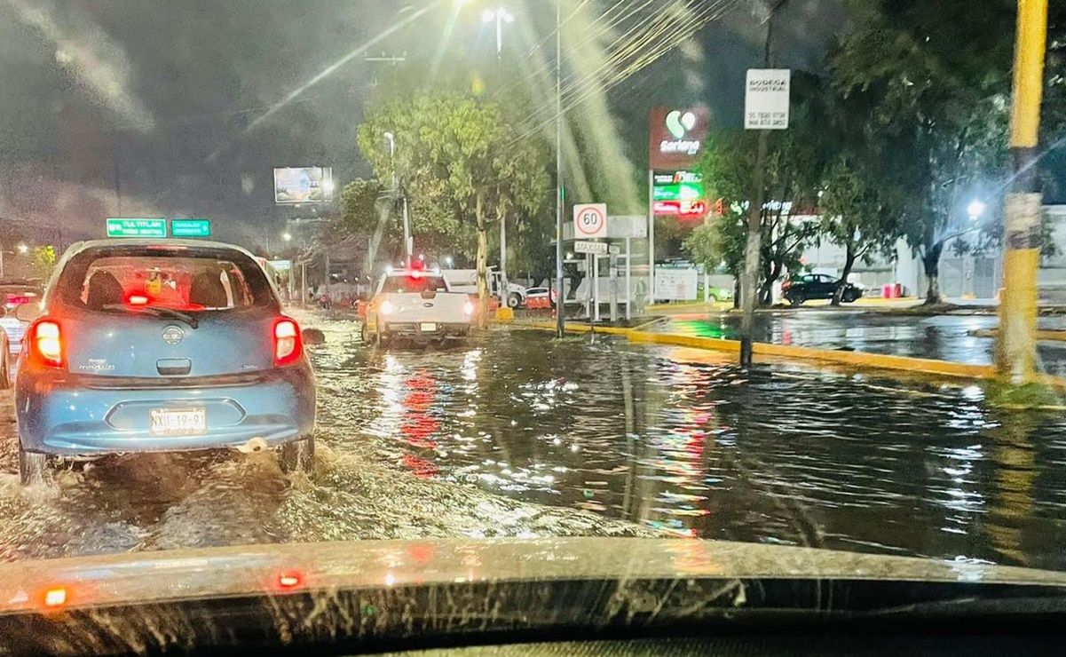 VIDEO: Cae fuerte lluvia y granizada en Tlalpan; calles y avenidas presentan inundaciones