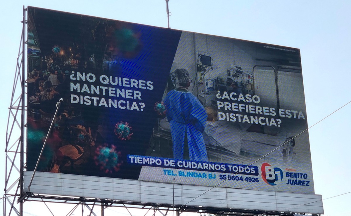 Alcaldía Benito Juárez lanza campaña en espectaculares para cuidarse del Covid-19