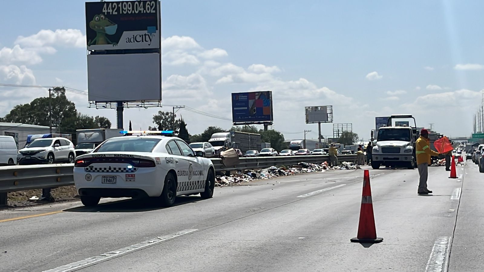 La autopista México-Querétaro está paralizada en dirección a CDMX