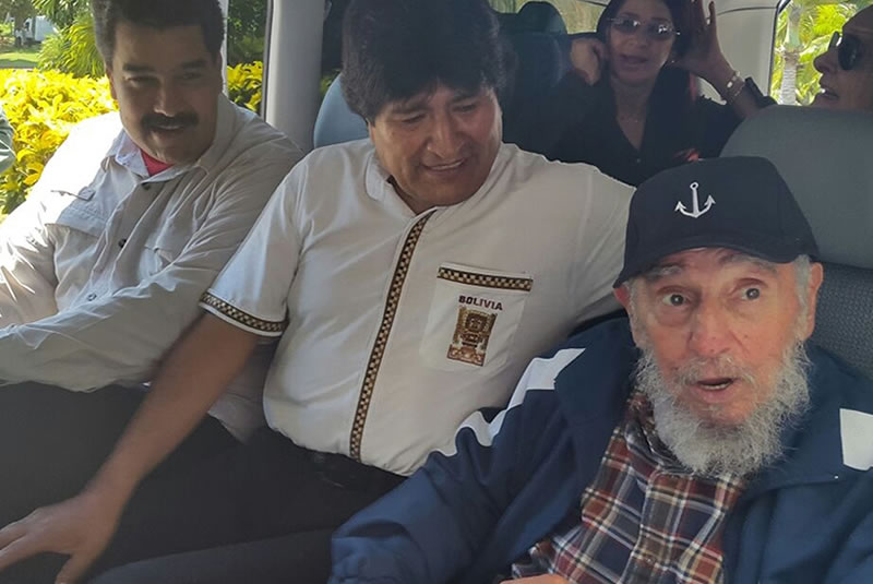 Fidel Castro celebra su cumpleaños con Maduro y Morales