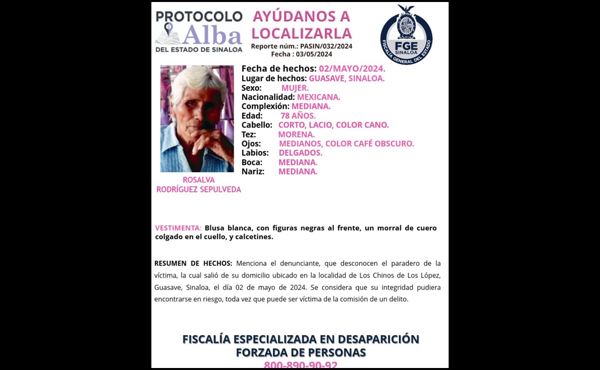 Localizan sin vida a mujer desaparecida por 5 días en Guasave, Sinaloa; desactivan ficha de búsqueda