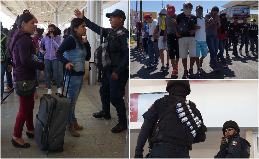 Cierran normalistas terminal de autobuses en Oaxaca