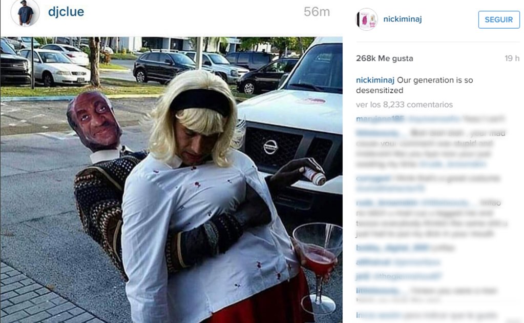 Nicki Minaj levanta polémica por disfraz de Bill Cosby