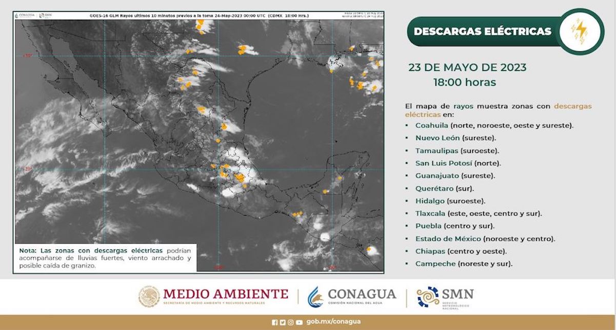 Pronostican lluvias con descargas eléctricas para Querétaro 