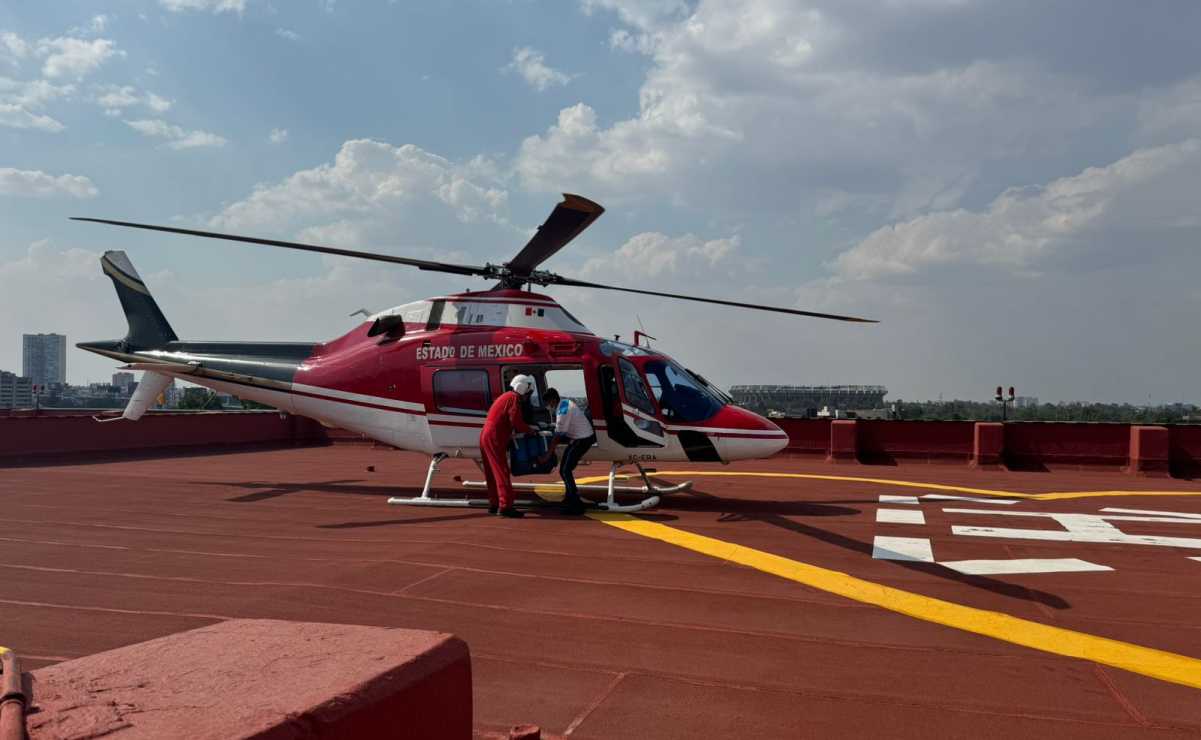 Helicóptero del Grupo de Rescate Aéreo “Relámpagos” traslada dos riñones y un hígado de Guanajuato a la CDMX
