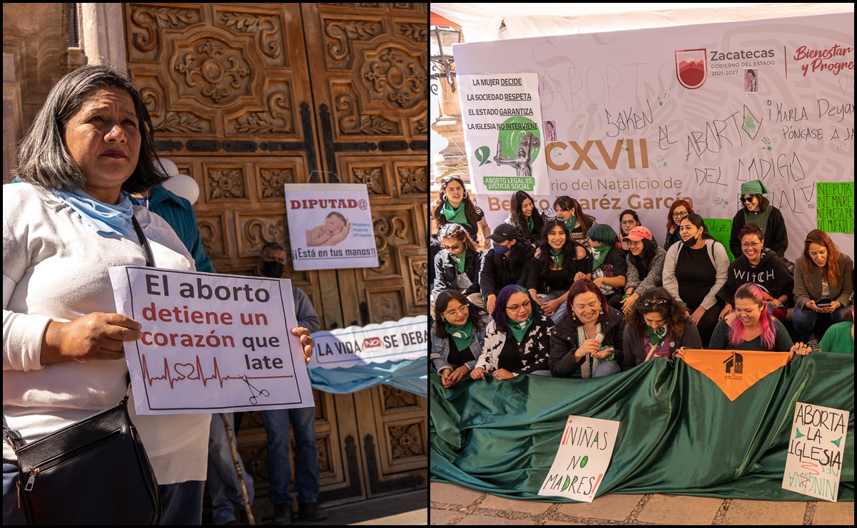 Grupos Provida toman Congreso de Zacatecas para impedir despenalización del aborto; feministas urgen dictamen