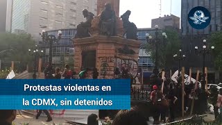 Sin detenidos, los actos vandálicos en marchas de la CDMX