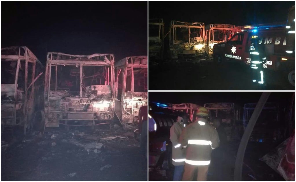 Se incendian unidades de transporte colectivo en Morelos