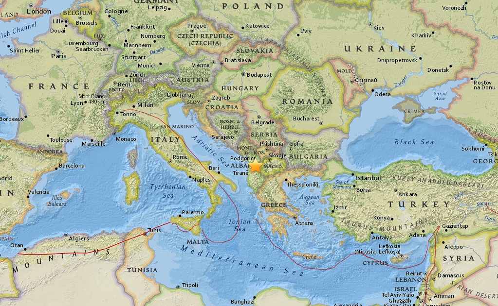 Sismo de 5.1 grados sacude el norte de Albania