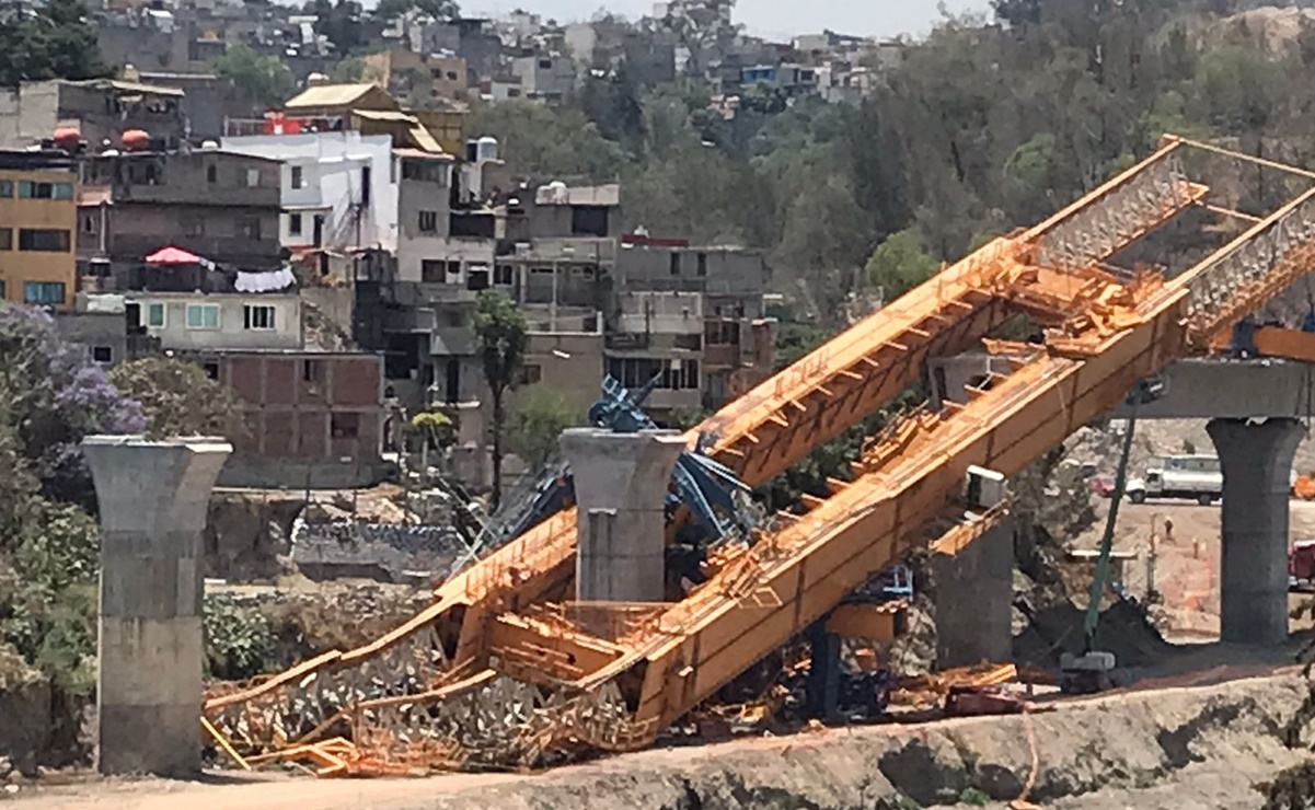 A un lado de la zona donde cayó la lanzadora de dovelas del Tren Interurbano, siguen los trabajos