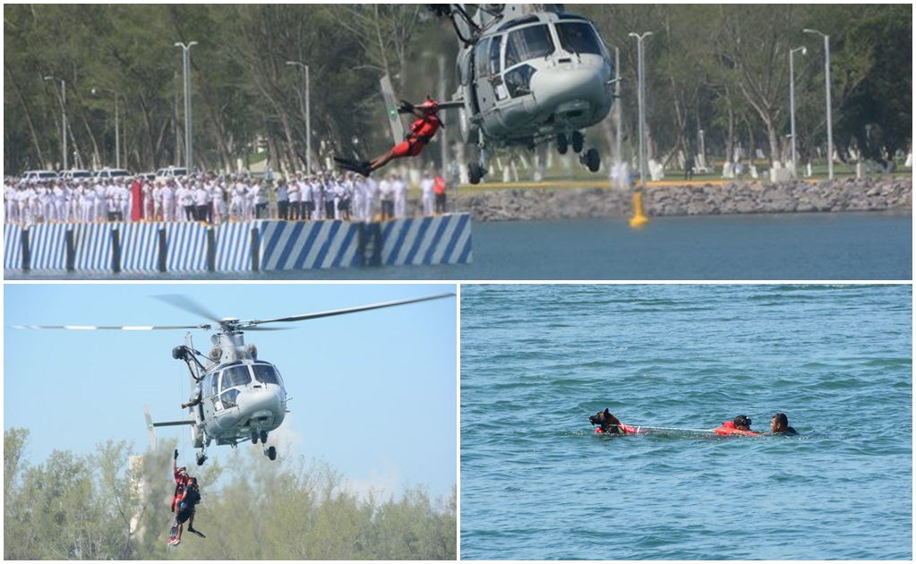 Marina realiza ejercicio de rescate en aguas del Golfo de México