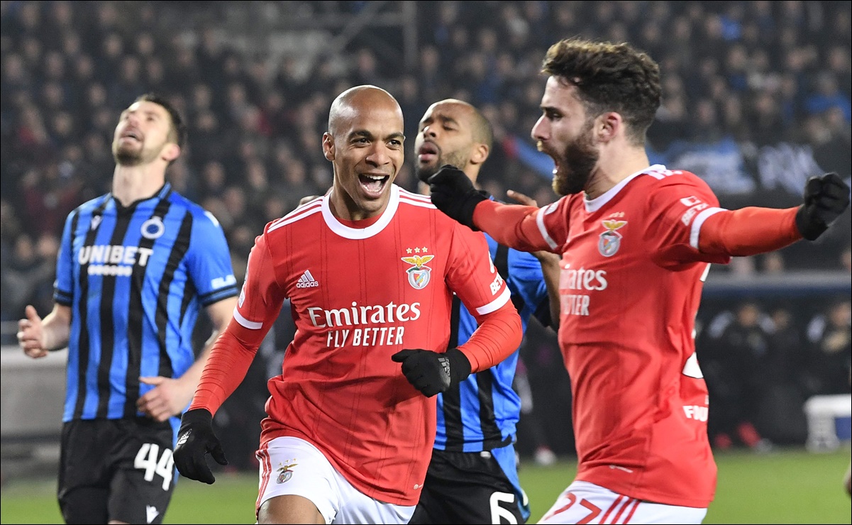 Benfica toma ventaja y gana la ida de octavos en la Champions League ante el Brujas