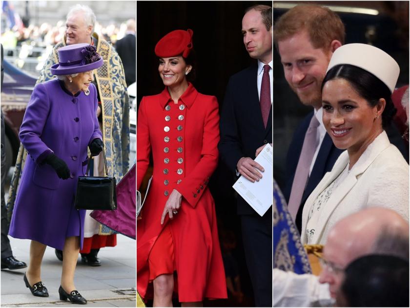 El look de la familia real de Inglaterra en Commonwealth Day; Kate y Meghan espectaculares