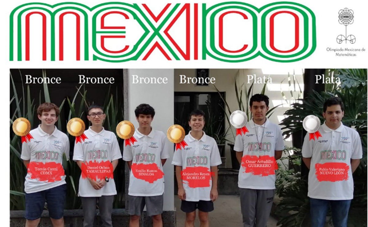 México gana 2 medallas de plata y 4 de bronce en Olimpiada Internacional de Matemáticas