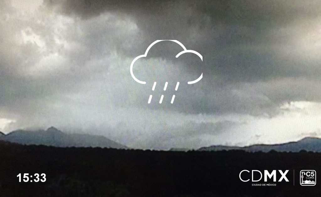 Se registra lluvia ligera en tres delegaciones de CDMX