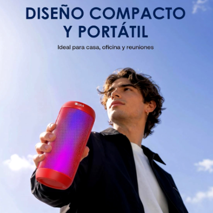 Diseño compacto y portátil de la bocina Bluetooth 1 Hora BOC242