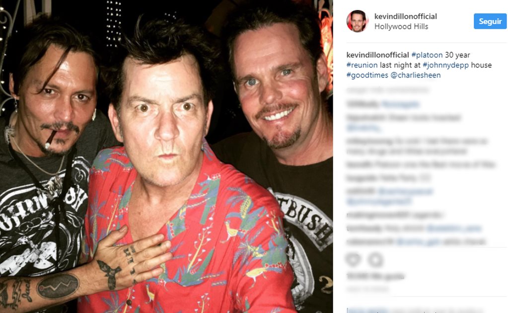 Johnny Depp, Charlie Sheen y Kevin Dillon celebran 30 años de "Platoon"