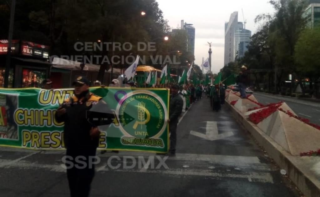 Cierran Reforma, a la altura del Ángel de la Independencia, por marcha