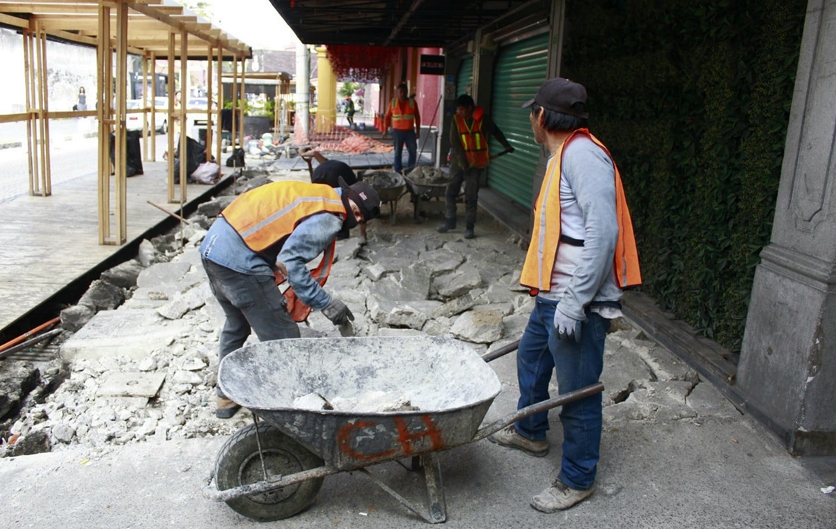 Coyoacán trabaja en rehabilitar banquetas del Centro Histórico; tenían hasta 20 años sin mantenimiento