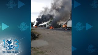 Incendian tráileres para bloquear carretera de Veracruz