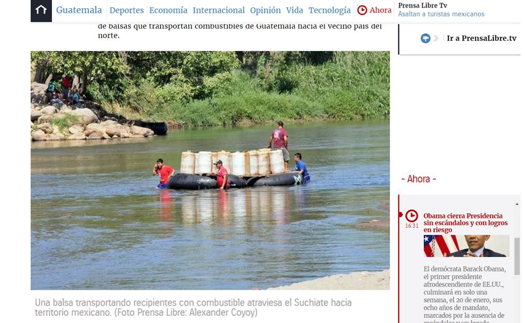 Reportan contrabando de combustible de Guatemala a México