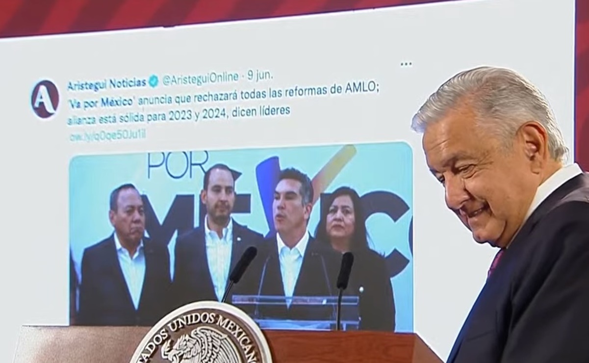 Aristegui "les ayuda mucho" a Va x México, asegura AMLO tras decirle que está "involucionando"